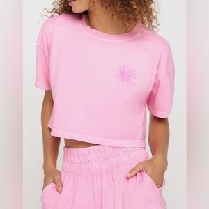 Spiritual Gangster Pink Cropped Tee XL 100% Cotton